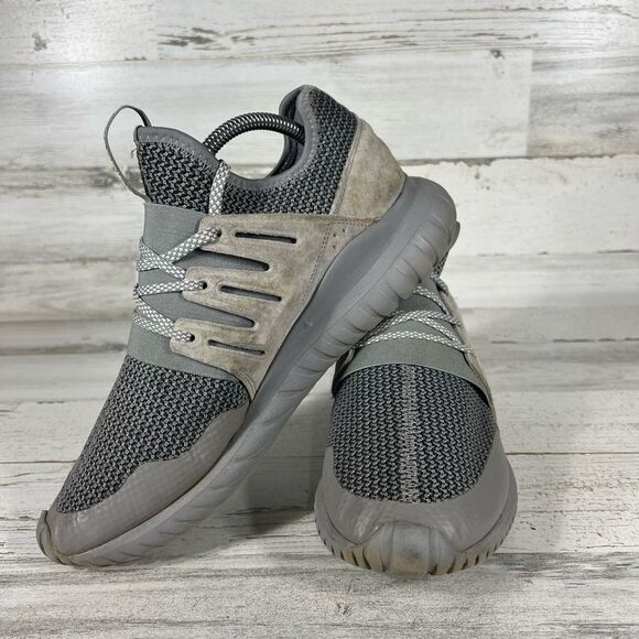 Adidas Mens Tubular Radial Charcoal Solid Grey Lace‎ Up Shoes Size 9 - Picture 5 of 9